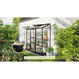 Gewächshaus Ida 1300 ESG3mm, schwarz - Set