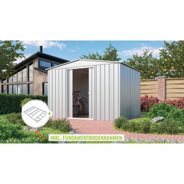 Metallgerätehaus Gartenmanager Dream 108, silber metallic - Set