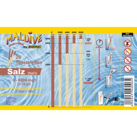 20 Teststreifen zur Salzgehaltsbestimmung von Schwimmbädern
