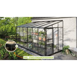 Gewächshaus Ida 7800 ESG/HKP, schwarz - Set