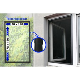 Insekten-Klappfenster 120 x 140 mm anthrazit