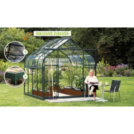 Gewächshaus Diana 6700 ESG3mm, smaragd - Set
