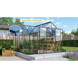 Gewächshaus Sirius ESG 3mm, schwarz - Set