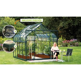 Gewächshaus Diana 8300 ESG3mm, smaragd - Set
