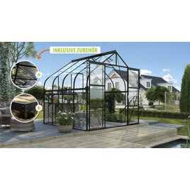 Gewächshaus Diana 8300 ESG3mm, schwarz - Set