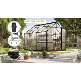 Gewächshaus Uranus 8300 HKP 6mm, schwarz - Set