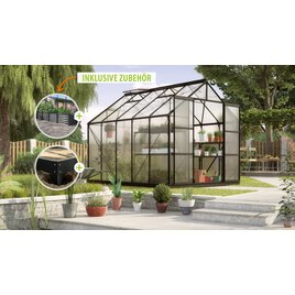 Gewächshaus Uranus 8300 HKP 6mm, schwarz - Set