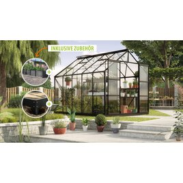 Gewächshaus Uranus 8300 ESG 3mm, schwarz  - Set