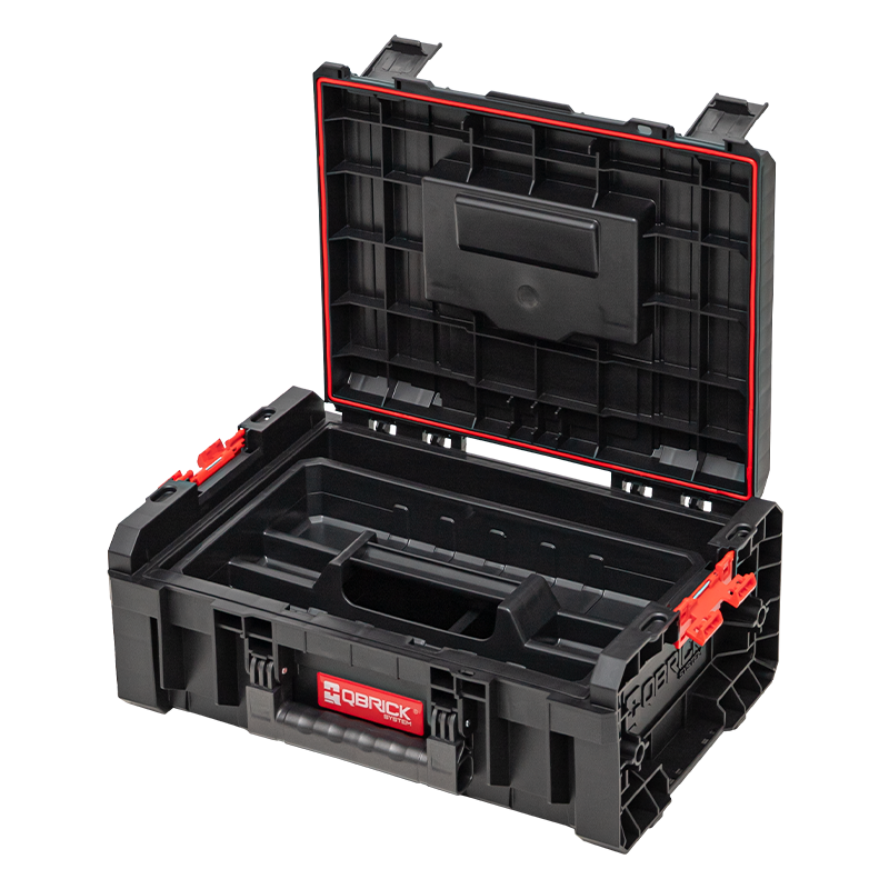 Qbrick System Werkzeugkoffer Auf Rollen Werkstattwagen Werkzeugtrolley Werkzeugkasten Leer Werkzeugkiste ONE Cart 2.0 Schwarz 641 X 485 X 660 Mm