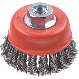 Topfbürste AGGRESSO-FLEX® gezopft, gewellter HSS-Stahldraht für Einsatz mit Winkelschleifern