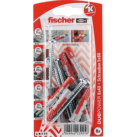 8 Dübel + Panhead Schrauben Duopower 8 x 40 mm 