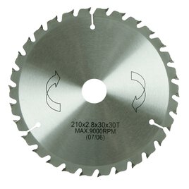 HM-Sägeblatt 210 x 30/25 mm Ø, 30 Zähne