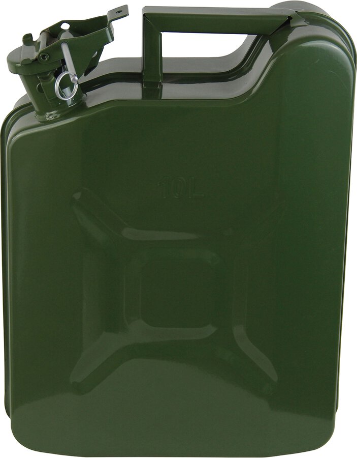 Benzinkanister 10L Metall grün UN/TÜV geprüft Stahlblech Kanister  Armeekanister-990003065