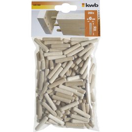 200 Holzdübel 6 x 30 mm