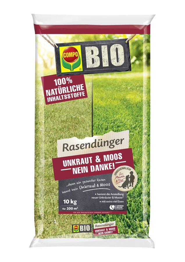BIO Rasendnger Unkraut & Moos Stopp 10 kg | COMPO | ZGONC