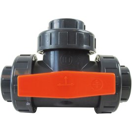 PVC-3-Wege-Kugelhahn 50 mm Ø