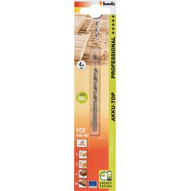 HSS-Hartholzbohrer 4 mm Ø AkkuTop