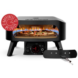 13" Pizzaofen mit drehbarem Steinboden Black Edition