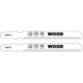2 HSS-Bi-Metall-Stichsägeblätter 83/59 mm, LAMINAT, Holzbearbeitung, fein