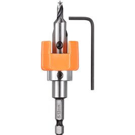 HSS-M2 Hartholzbohrer mit verstellbarem Tiefenstopp und Senker, Ø 6.0 mm