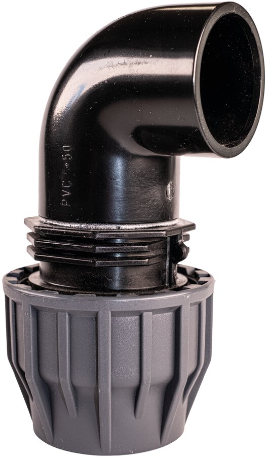 PVCKlebewinkel (Muffe) DA 50 auf 50 Klemm ZGONC