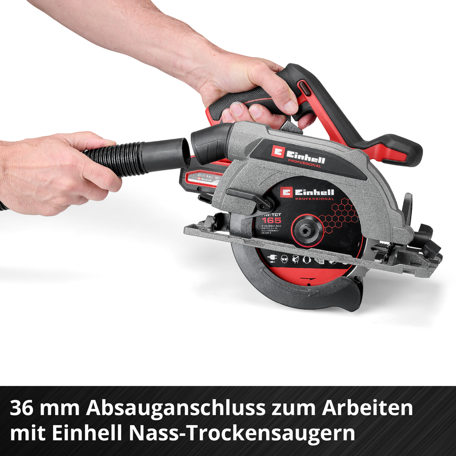 Einhell Accu handcirkelzaag TE-CS 18/150 Li Solo Power X-Change (18 V, li-ion, zaagblad 150x10 mm, zaagdiepte verstekhoek zonder gereedschap instelbaar, LED's, zonder accu en lader