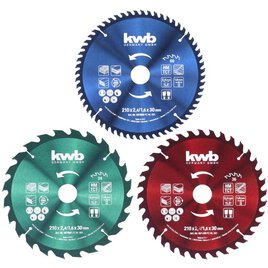 Kreissägeblattsatz 210x30mm - 3-tlg.