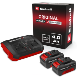 Einhell PXC 18V Doppel-Starterset 2x 4,0 Ah + Lader