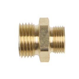 Doppel-Nippel aus Messing 1/2" AG x 3/8" AG