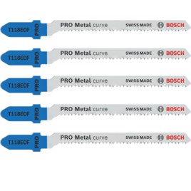 5 Stichsägeblätter PRO Metal curve T118EOF 83 mm
