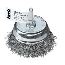 Topfbürste, HSS Stahldraht, gewellt, Ø 75 mm, grob