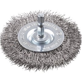 Scheibenbürste, Edelstahl-Draht, rostfrei, gewellt, Ø 75 mm, grob