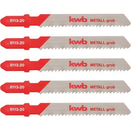 5 Stichsägeblätter, Metallbearbeitung, HSS, grob
