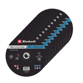 10 Inox-Gewebetrennscheiben für Metall, gerade, extra dünn, Ø 230 x 2 mm