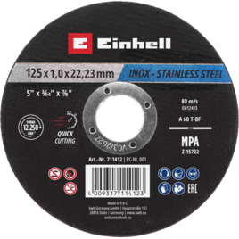 Gewebetrennscheiben-Set für Metall, gerade, extra dünn, in Dose, 10-tlg., Ø 125 x 1 mm