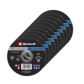 10 Gewebetrennscheiben für Metall, gerade, extra dünn, in Dose, Ø 125 x 1 mm