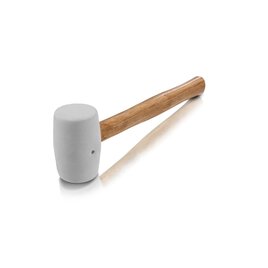 Fliesenschonhammer DM52 mm weiß mit Holzstiel