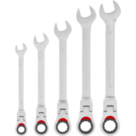 Gabel-Ring-Ratschenschlüssel-Set flexibel 5-tlg. Ø 10–19 mm