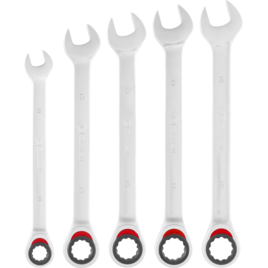 Gabel-Ring-Ratschenschlüssel-Set, 5-tlg. Ø 10–19 mm