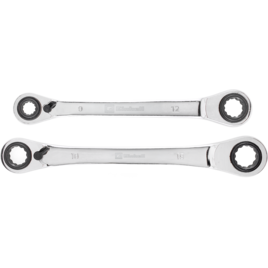 Doppel-Ratschenringschlüssel-Set, 4 in 1, 2-tlg. 