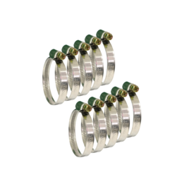 10 Inox-Schlauchklemmen 35 - 50 mm