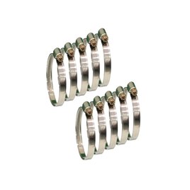 10 Inox-Schlauchklemmen 50 - 70 mm